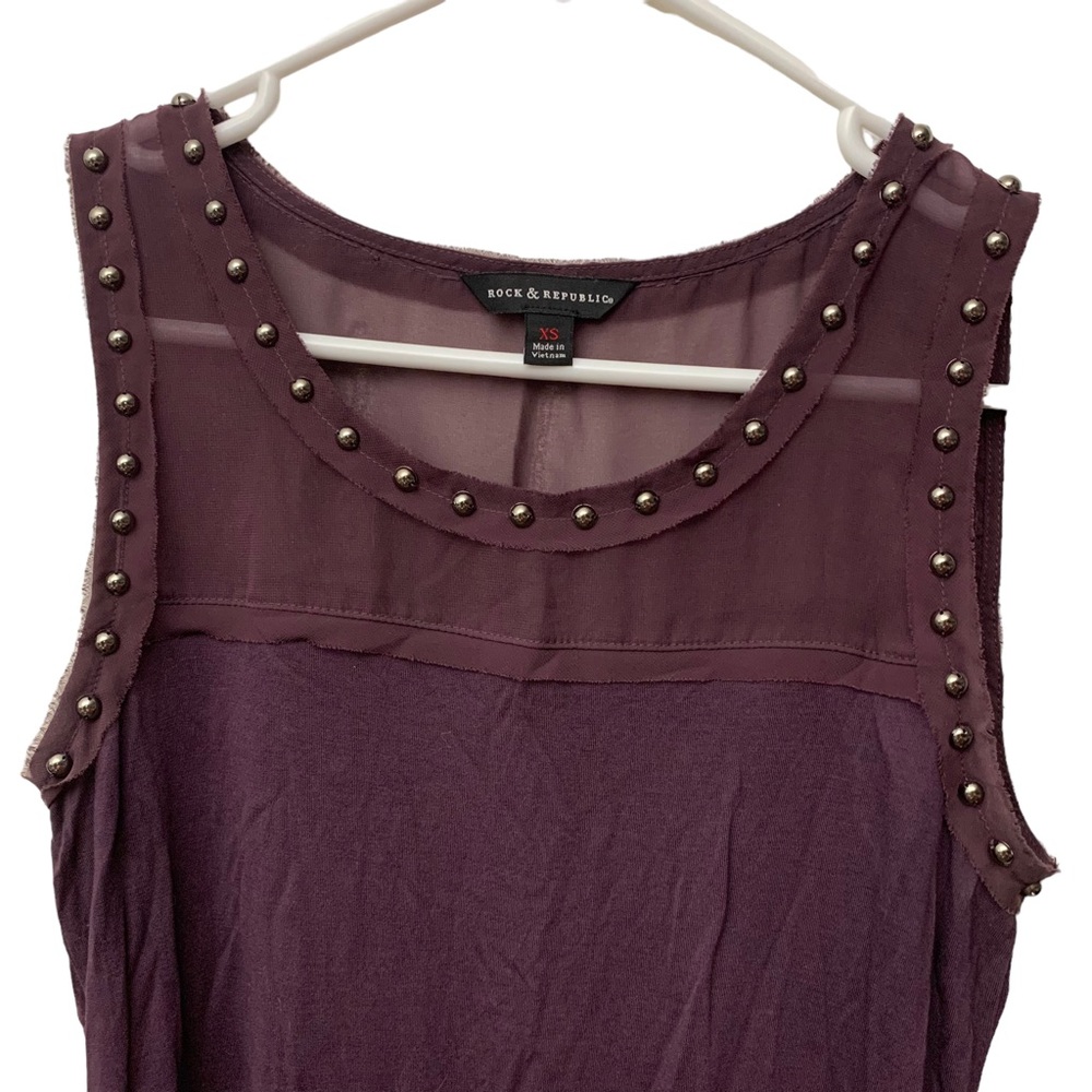 Rock & Republic Studded Contrast Tank